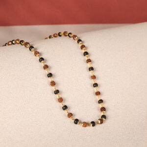 Divine Rudraksha & Karungali Malai (Gold-Capped)