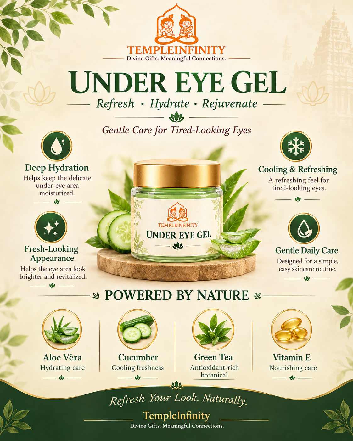 TempleInfinity Under Eye Gel 2 TempleInfinity Under Eye Gel for refreshing under-eye care