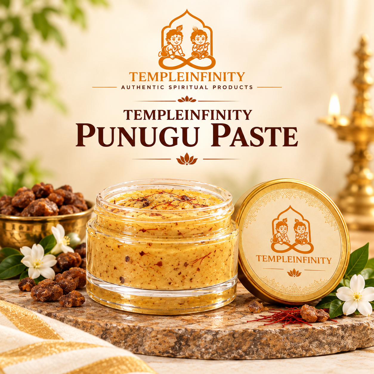 TempleInfinity Punugu Paste 1 TempleInfinity Punugu Paste for traditional pooja and temple rituals